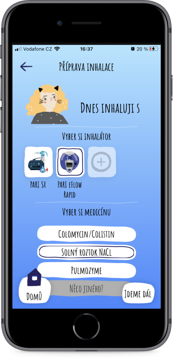 CF Hero - mobilní aplikace pomáhající zlepšit život lidem s cystickou fibrózou - obrázek přehledu inhalátorů
