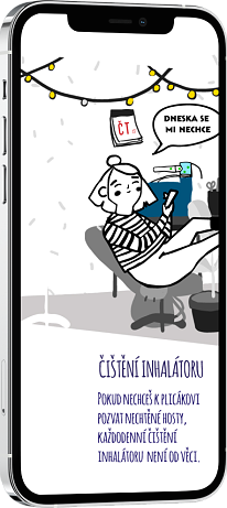 CF Hero - mobilní aplikace pomáhající zlepšit život lidem s cystickou fibrózou- obrázek edukační komiksy "Čistička"