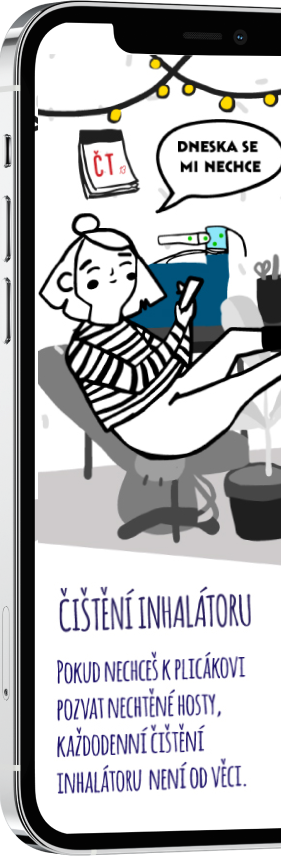 CF Hero - mobilní aplikace pomáhající zlepšit život lidem s cystickou fibrózou- obrázek edukační komiksy "Čistička"